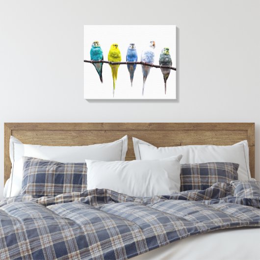 Budgies Leinwanddruck (Insitu (Schlafzimmer))