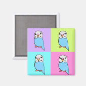 Budgies Pop Art Magnet (Vorderseite/Rückseite)