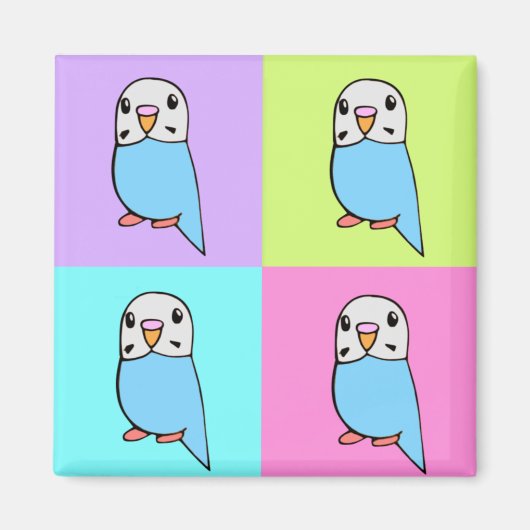 Budgies Pop Art Magnet (Vorne)