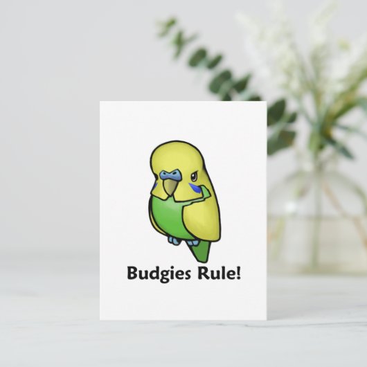Budgies-Regel! Postkarte (Stehend Vorderseite)