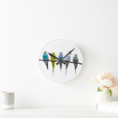 Budgies Runde Wanduhr (Zuhause)