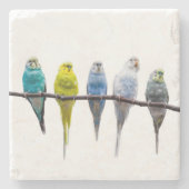 Budgies Steinuntersetzer (Vorderseite)