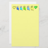 Budgies und Herzen Briefpapier (Vorne/Hinten)