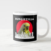 Budgiezilla Budgie Bird Budgerigar Parakeet Parrot Jumbo-Tasse (Rechts)