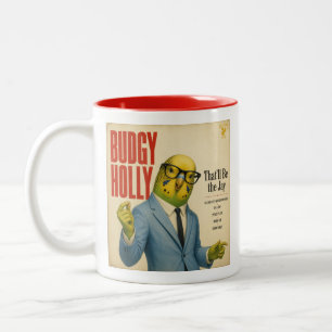 Budgy Holly Album: eine Parodie Zweifarbige Tasse