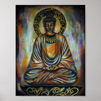 Budhha Art - Frieden und Geduld von Mansa Pryor Poster