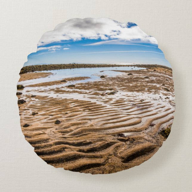 Budir Beach, Island Rundes Kissen (Vorderseite)