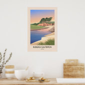 Budleigh Salterton Devon Küsten Reiseplakat Poster (Küche)