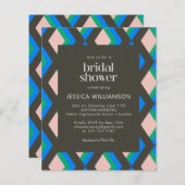 Budric Brown Blue Brautparty Einladung (Vorne/Hinten)