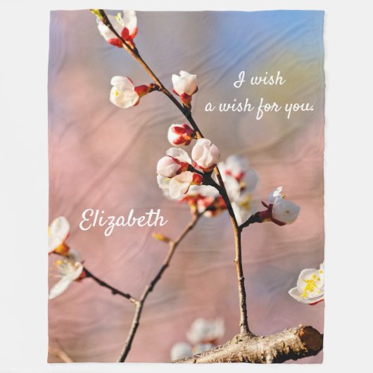 Buds of japan Apricot Blume Fleecedecke (Vorderseite)