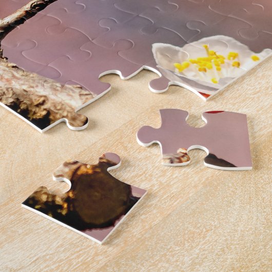 Buds of japan Apricot Blume im Frühjahr Puzzle (Seite)