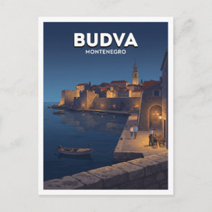 Budva Altstadt-Zitadelle und venezianische Mauern Postkarte