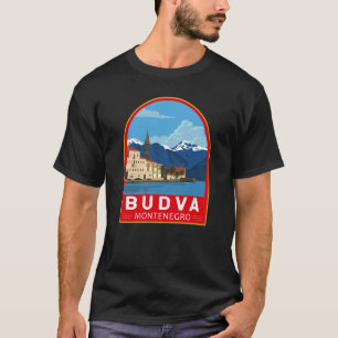 Budva Montenegro Retro-Reise-Kunst Vintage T-Shirt