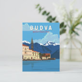 Budva Montenegro Retro Reisen Vintag Postkarte (Stehend Vorderseite)