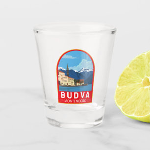 Budva Montenegro Retro Reisen Vintag Schnapsglas