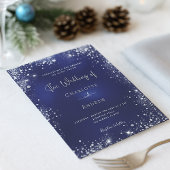 Budvy Blue Silver Glitzer Hochzeit Einladung