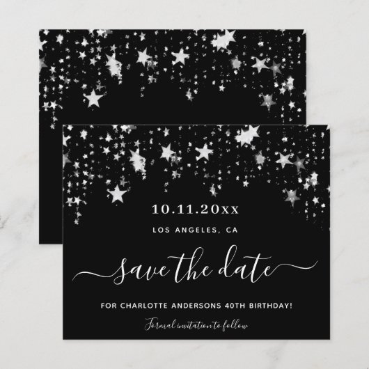 Budweiser Silberstars Geburtstag Save the Date (Vorne/Hinten)