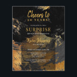 Budweises schwarzes Gold 50. Geburtstagsfeier Flyer<br><div class="desc">Moderne stilvolle einzigartige Beifall zu 50 Jahren Männer Meilenstein BUDGET Geburtstag Überraschung Party Einladung PAPER FLYER mit eleganten Gold und schwarz abstrakt Pinselstriche Design. Geeignet für alle Altersstufen, Männer zum Geburtstag: 21., 30., 40., 50., 60., 70., 75., 80., 90., 100. BITTE LESEN SIE DIES VOR DEM KAUF! Dies ist eine...</div>