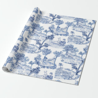 Bue Easter Bunny Toile Geschenkpapier