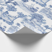 Bue Easter Bunny Toile Geschenkpapier (Ecke)