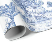 Bue Easter Bunny Toile Geschenkpapier (Rolleneckpunkt)