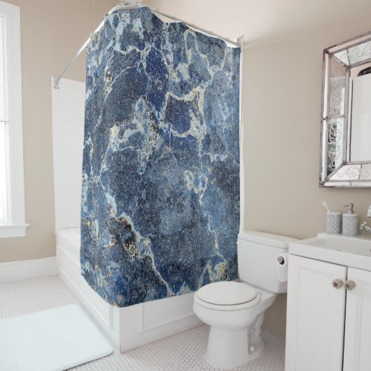 Bue Gray Black Marble & Beige Veins Duschvorhang (Beispiel)
