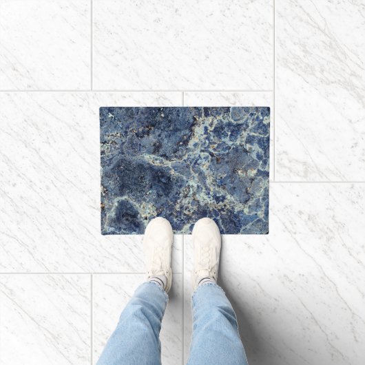 Bue Gray Black Marble & Beige Veins Fußmatte (Indoor)