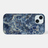 Bue Gray Black Marble & Beige Veins iPhone 15 Hülle (Rückseite (Horizontal))