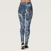 Bue Gray Black Marble & Beige Veins Leggings (Rückseite)