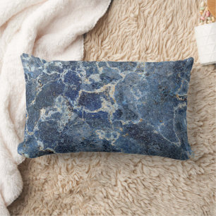 Bue Gray Black Marble & Beige Veins Lendenkissen