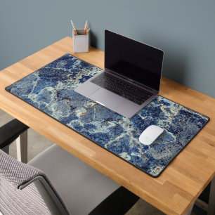 Bue Gray Black Marble & Beige Veins Schreibtischunterlage