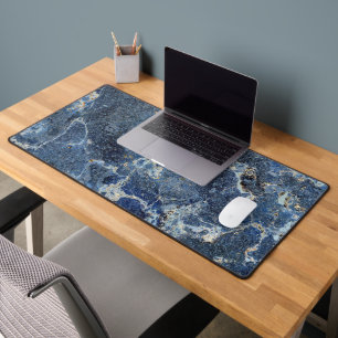 Bue Gray Black Marble & Beige Veins Schreibtischunterlage