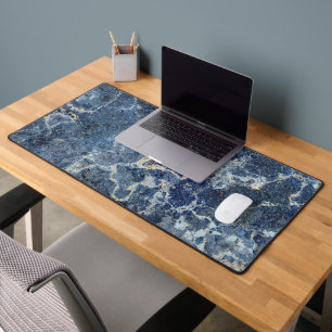 Bue Gray Black Marble & Beige Veins Schreibtischunterlage