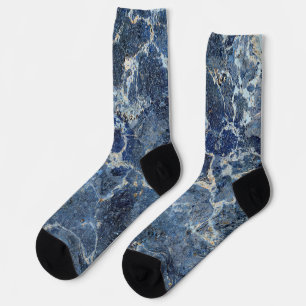 Bue Gray Black Marble & Beige Veins Socken