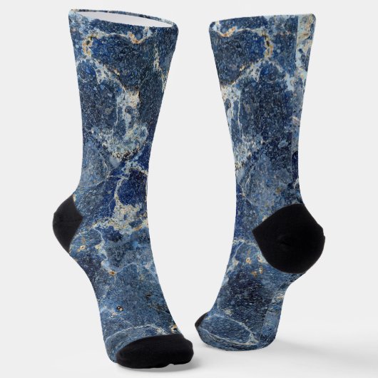Bue Gray Black Marble & Beige Veins Socken (Gewinkelt)