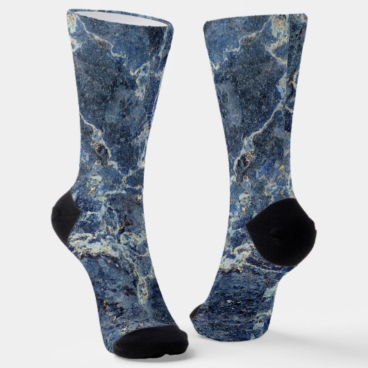 Bue Gray Black Marble & Beige Veins Socken (Gewinkelt)