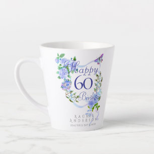 Bue Rose Ribbon 60. Geburtstag Milchtasse