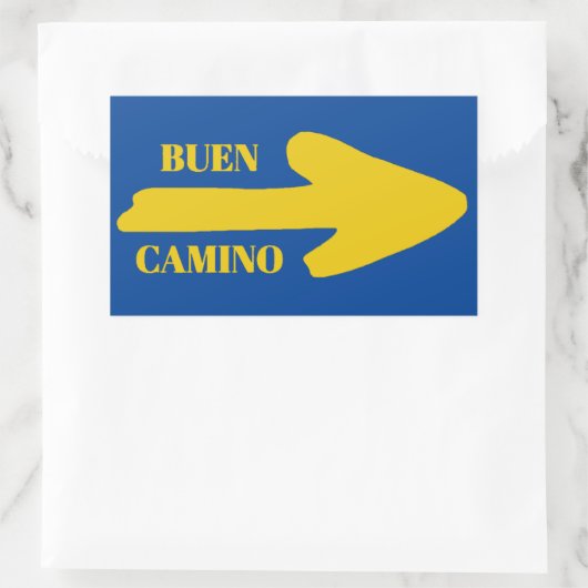Buen camino Arrow Rechteckiger Aufkleber (Tasche)