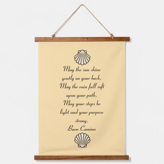 Buen Camino Pilgrim Blessing Tapestry Wandteppich Mit Holzrahmen (Vorderseite)