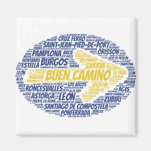 Buen Camino Word Art Magnet (Vorne)