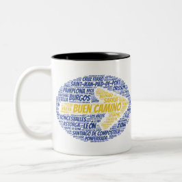 Buen Camino Word Art Zweifarbige Tasse
