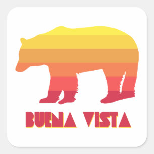 Buena Vista Colorado Regenbogenbär Quadratischer Aufkleber