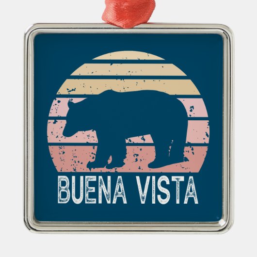 Buena Vista Colorado Retro Bär Ornament Aus Metall (Vorne)