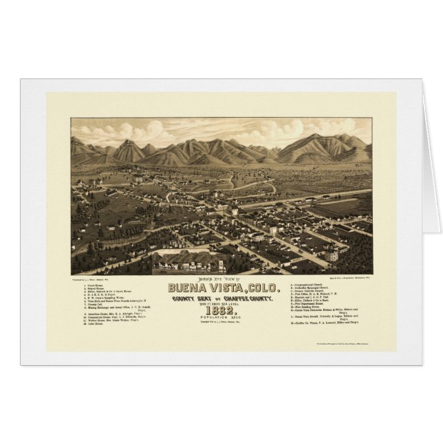 Buena Vista, panoramische Karte Co - 1882 (Vorderseite (Horizontal))