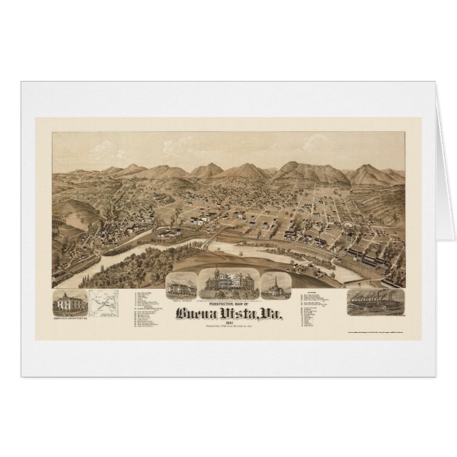 Buena Vista, panoramische Karte VA - 1891 (Vorderseite (Horizontal))