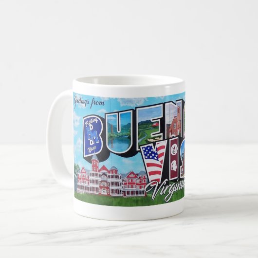 Buena Vista, VA - A Sip of Home Mural  Kaffeetasse (Vorderseite Links)
