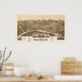 Buena Vista, VA Panorama Karte - 1891 Poster (Küche)