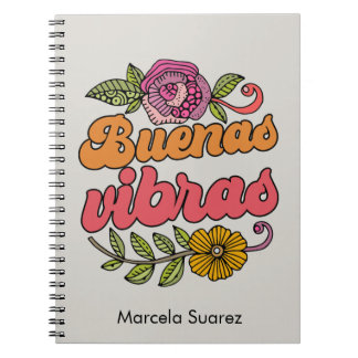 Buenas Vibras | Gute Vibes Notebook mit individuel Notizblock
