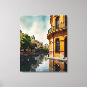 Buenos Aires Aquarellkunst Leinwanddruck