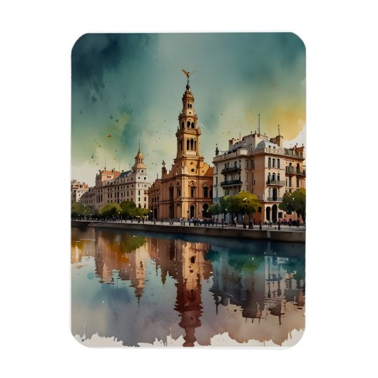 Buenos Aires Aquaremalkunst Magnet (Vertikal)